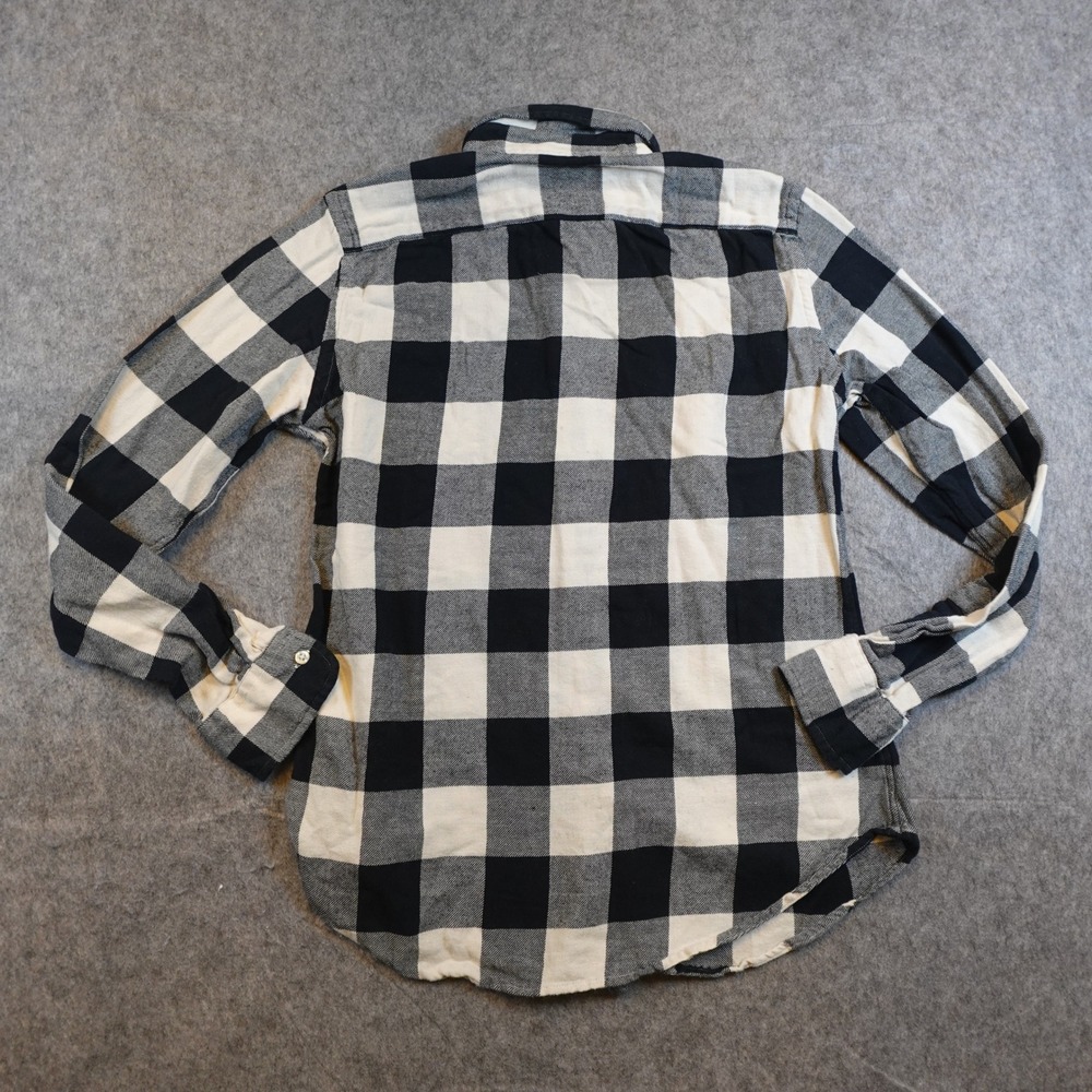 Ralph Lauren Top Women Medium Blue White Buffalo Plaid Classic Fit Flannel - Picture 5 of 10